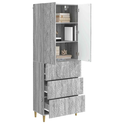 Skåpset 2 pcs Grå Sonoma 66 x 34,5 x 90 cm Konstruerat trä