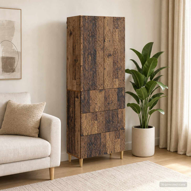 Skåpset 2 st 66 x 34,5 x 90 cm Konstruerat trä Gammalt trä