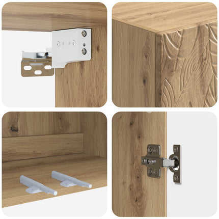 Skåpset 2 pcs Artisan-ek 66 x 34,5 x 90 cm Konstruerat trä