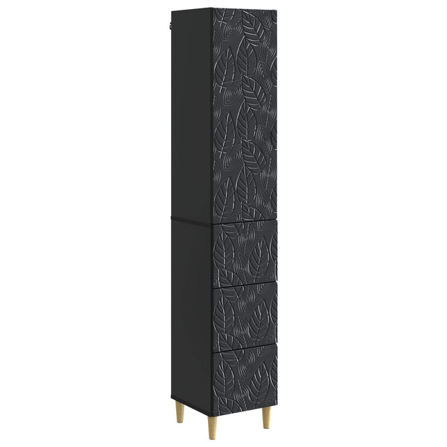 Skåpset 2 st 33 x 34,5 x 90 cm Konstruerat trä Svart