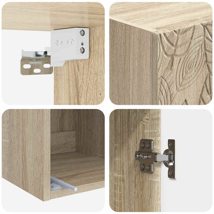 Skåpset 2 st 33 x 34,5 x 90 cm Konstruerat trä Sonoma-ek