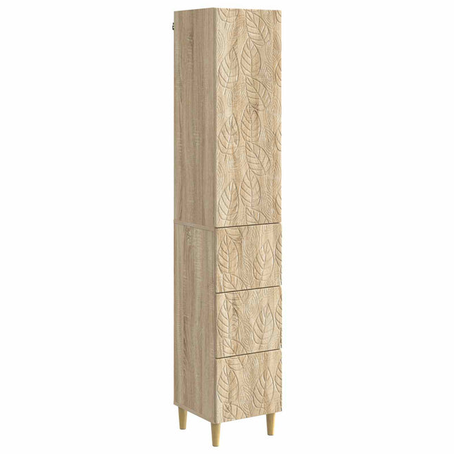 Skåpset 2 st 33 x 34,5 x 90 cm Konstruerat trä Sonoma-ek