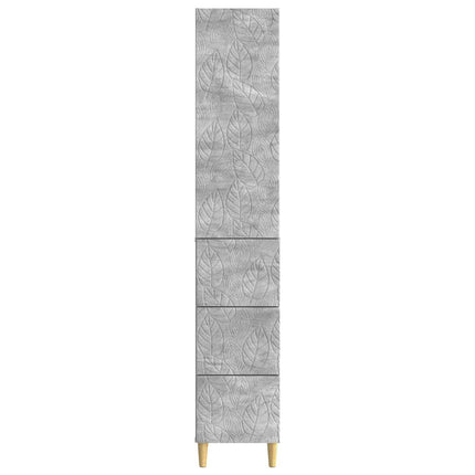 Skåpset 2 pcs Betonggrå 33 x 34,5 x 90 cm Konstruerat trä