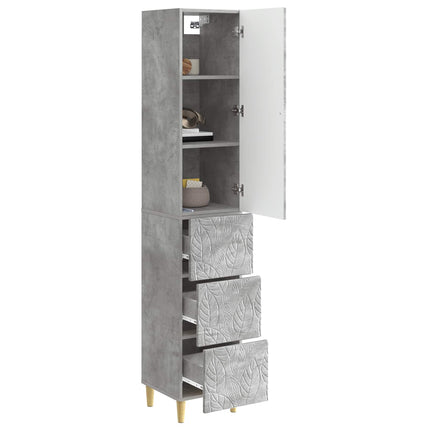 Skåpset 2 pcs Betonggrå 33 x 34,5 x 90 cm Konstruerat trä