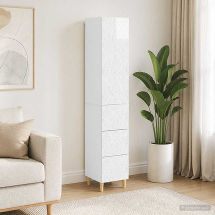 Skåpset 2 st 33 x 34,5 x 90 cm Konstruerat trä Vit högglans