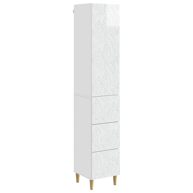 Skåpset 2 st 33 x 34,5 x 90 cm Konstruerat trä Vit högglans