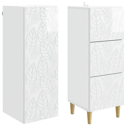 Skåpset 2 pcs Vit högglans 33 x 34,5 x 90 cm Konstruerat trä