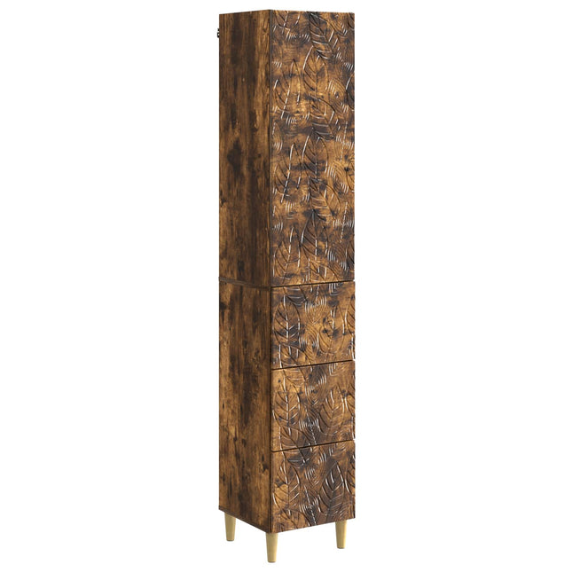 Skåpset 2 st 33 x 34,5 x 90 cm Konstruerat trä Rökt ek
