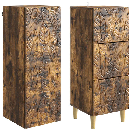 Skåpset 2 pcs Rökt ek 33 x 34,5 x 90 cm Konstruerat trä