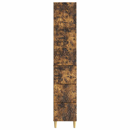 Skåpset 2 pcs Rökt ek 33 x 34,5 x 90 cm Konstruerat trä