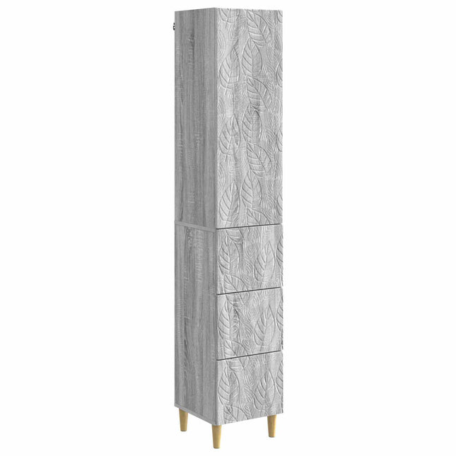 Skåpset 2 st 33 x 34,5 x 90 cm Konstruerat trä Grå Sonoma