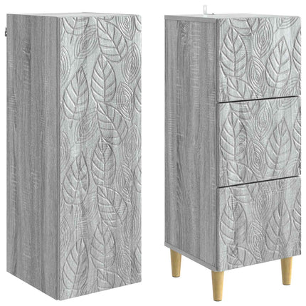 Skåpset 2 pcs Grå Sonoma 33 x 34,5 x 90 cm Konstruerat trä