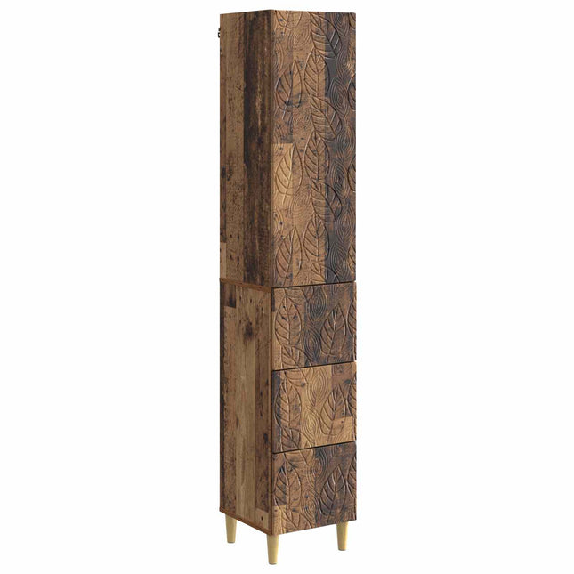 Skåpset 2 st 33 x 34,5 x 90 cm Konstruerat trä Gammalt trä