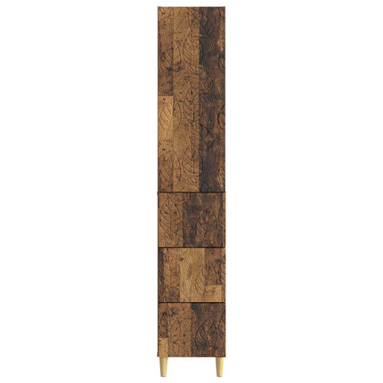 Skåpset 2 pcs Gammalt trä 33 x 34,5 x 90 cm Konstruerat trä