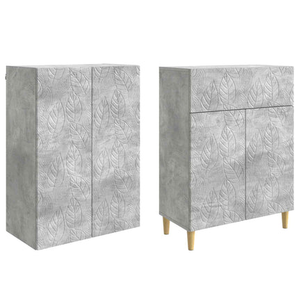 Skåpset 2 pcs Betonggrå Konstruerat trä