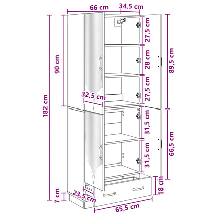 Skåpset 2 pcs Konstruerat trä