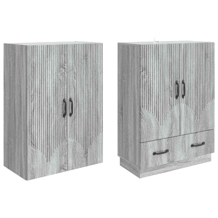 Skåpset 2 pcs Grå Sonoma Konstruerat trä