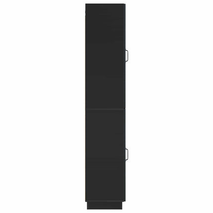 Skåpset 2 pcs Svart Konstruerat trä