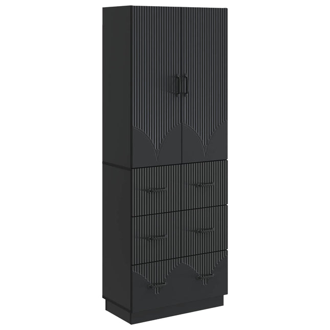 Skåpset 2 st 66 x 34,5 x 87 cm Konstruerat trä Svart