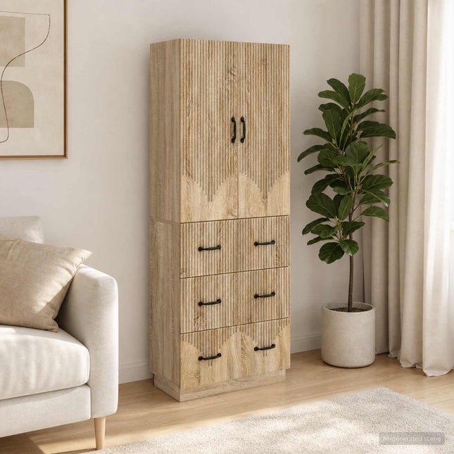 Skåpset 2 st 66 x 34,5 x 87 cm Konstruerat trä Sonoma-ek