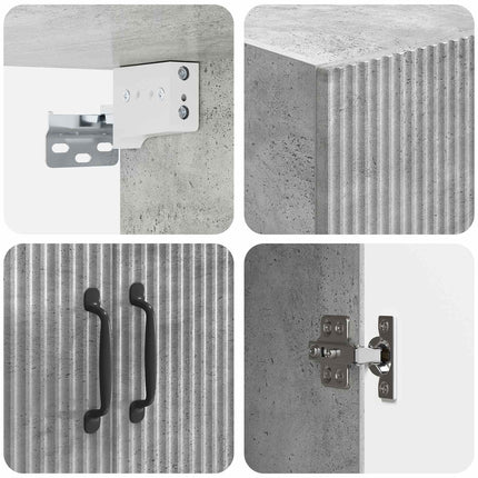 Skåpset 2 pcs Betonggrå 66 x 34,5 x 87 cm Konstruerat trä
