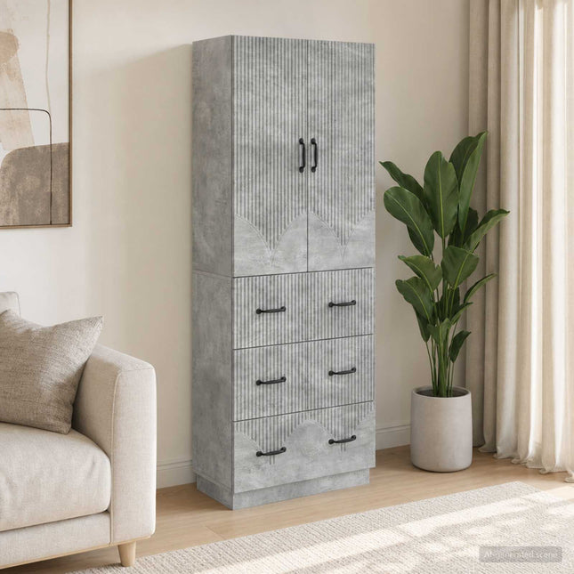 Skåpset 2 st 66 x 34,5 x 87 cm Konstruerat trä Betonggrå