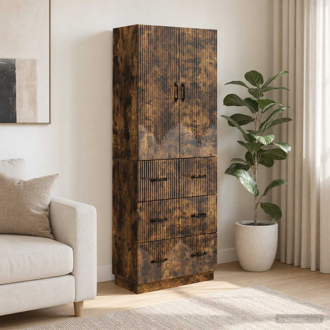 Skåpset 2 st 66 x 34,5 x 87 cm Konstruerat trä Rökt ek