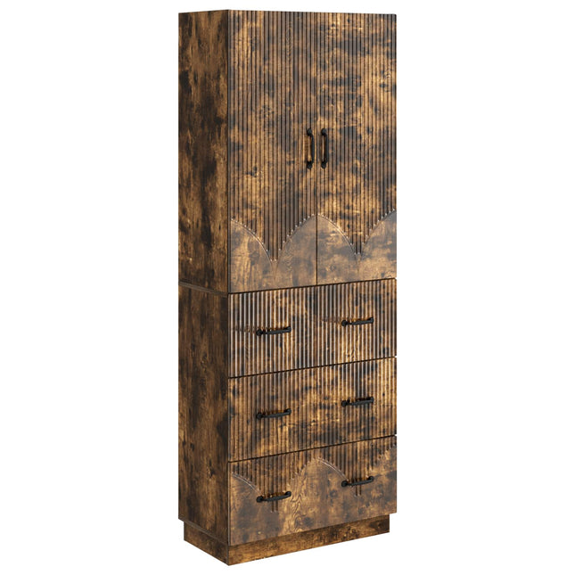 Skåpset 2 st 66 x 34,5 x 87 cm Konstruerat trä Rökt ek