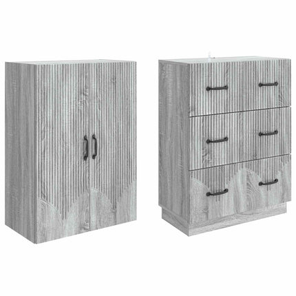 Skåpset 2 pcs Grå Sonoma 66 x 34,5 x 87 cm Konstruerat trä