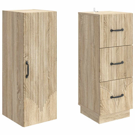 Skåpset 2 pcs Sonoma-ek 33 x 34,5 x 87 cm Konstruerat trä