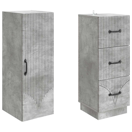 Skåpset 2 pcs Betonggrå 33 x 34,5 x 87 cm Konstruerat trä