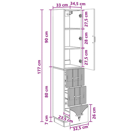 Skåpset 2 pcs Betonggrå 33 x 34,5 x 87 cm Konstruerat trä