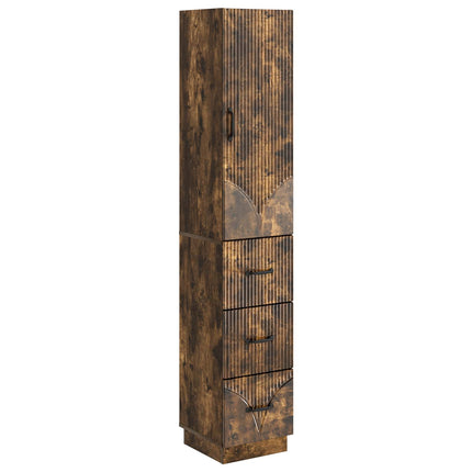 Skåpset 2 pcs Rökt ek 33 x 34,5 x 87 cm Konstruerat trä