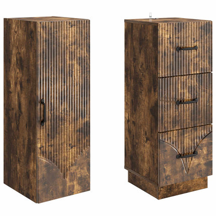 Skåpset 2 pcs Rökt ek 33 x 34,5 x 87 cm Konstruerat trä