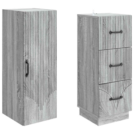 Skåpset 2 pcs Grå Sonoma 33 x 34,5 x 87 cm Konstruerat trä