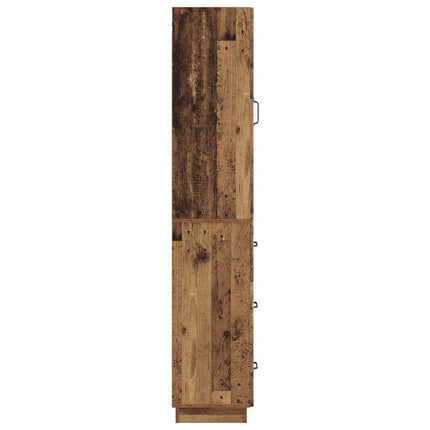 Skåpset 2 pcs Gammalt trä 33 x 34,5 x 87 cm Konstruerat trä
