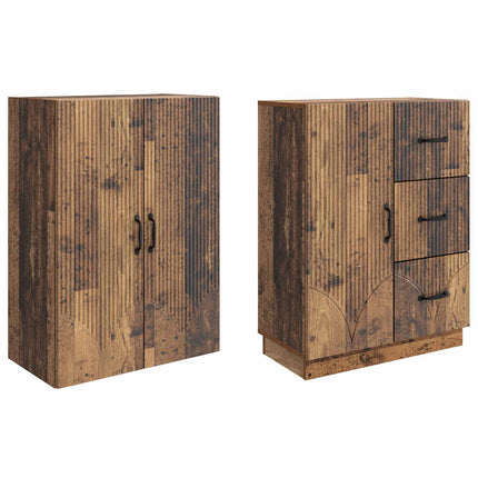 Skåpset 2 pcs Gammalt trä Konstruerat trä