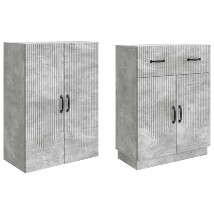 Skåpset 2 pcs Betonggrå Konstruerat trä