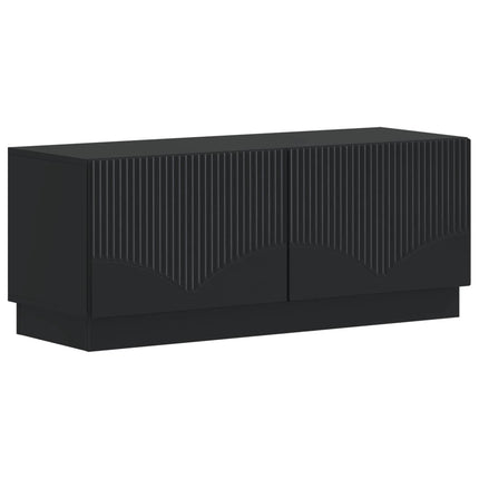 5-delars LED TV-bänk Svart Konstruerat trä