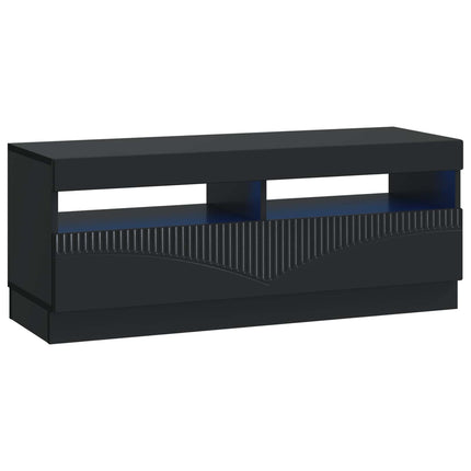 5-delars LED TV-bänk Svart Konstruerat trä
