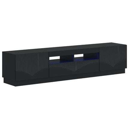 5-delars LED TV-bänk Svart Konstruerat trä