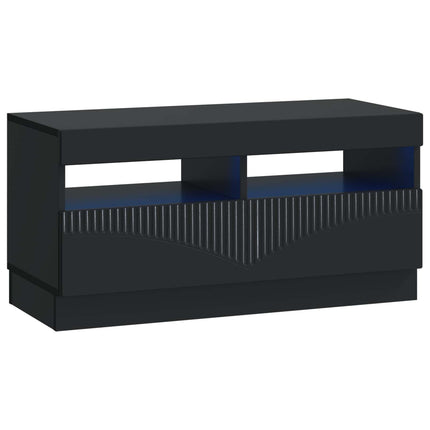 5-delars LED TV-bänk Svart Konstruerat trä