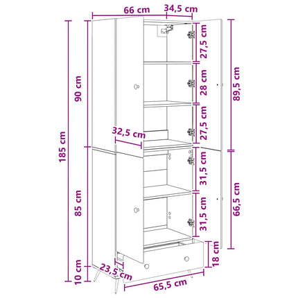 Skåpset 2 pcs Konstruerat trä