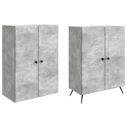 Skåpset 2 pcs Betonggrå Konstruerat trä