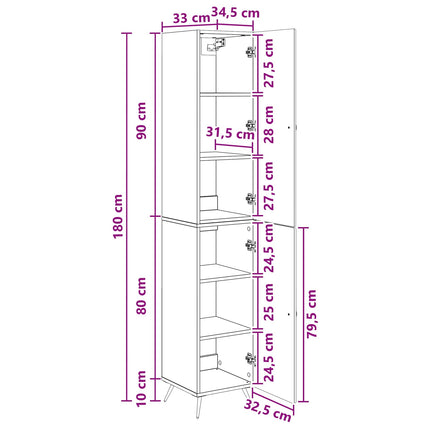 Skåpset 2 pcs Konstruerat trä