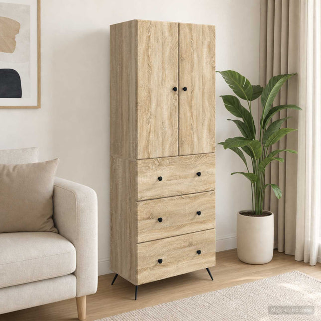 Skåpset 2 st 66 x 34,5 x 90 cm Konstruerat trä Sonoma-ek