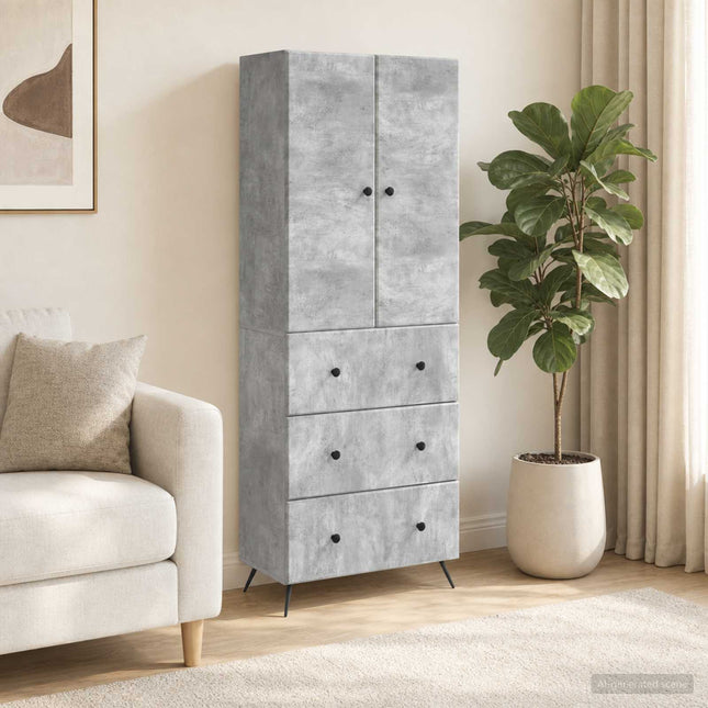 Skåpset 2 st 66 x 34,5 x 90 cm Konstruerat trä Betonggrå