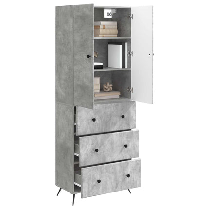 Skåpset 2 pcs Betonggrå 66 x 34,5 x 90 cm Konstruerat trä