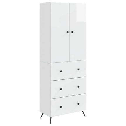 Skåpset 2 pcs Vit högglans 66 x 34,5 x 90 cm Konstruerat trä