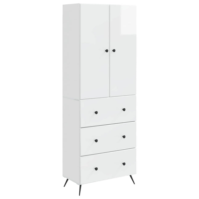 Skåpset 2 st 66 x 34,5 x 90 cm Konstruerat trä Vit högglans